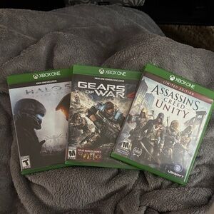Xbox One Video Game Bundle - Halo 5, Gears of War 4, Assassin's Creed Unity